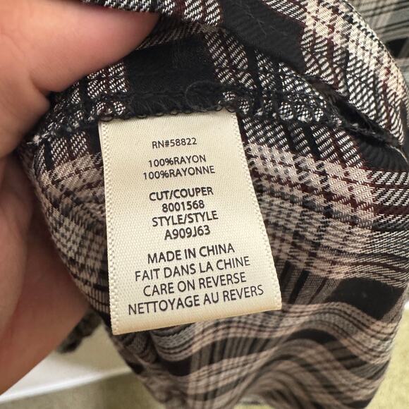 Max Studio Plaid Tiered Button Up Shirtdress US Women's M - Picture 6 of 9
